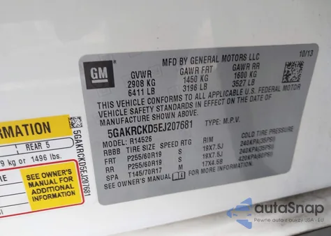 2014 Buick Enclave Premium z USA, uszkodzony, nr VIN 5GAKRCKD5EJ207681